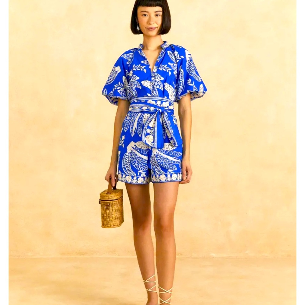 SOLD: Farm Rio Lace Bananas Romper